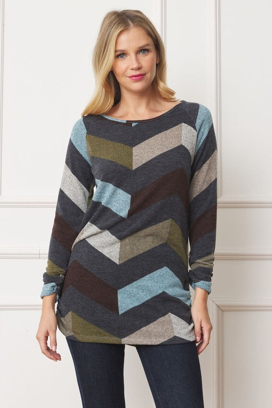 Plus Shirred Side Accent Top - ShopModernEmporium