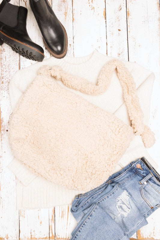 Boucle Sherpa Messenger Bag - ShopModernEmporium