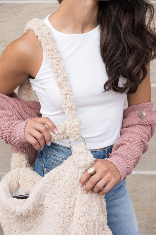 Boucle Sherpa Messenger Bag - ShopModernEmporium