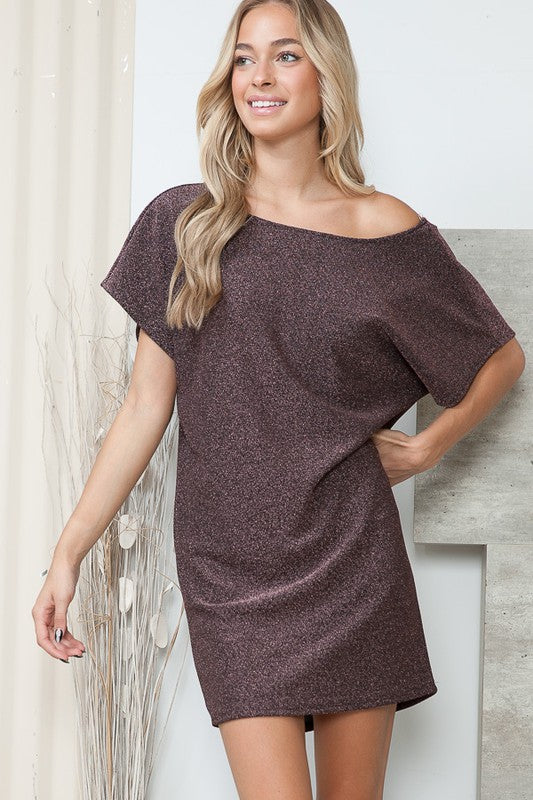 Lurex Low V Back Dress - ShopModernEmporium