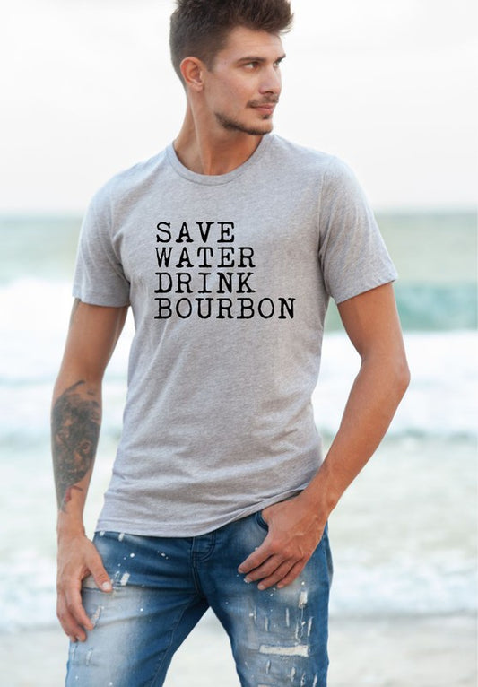 Save Water Drink Bourbon Mens Tee - ShopModernEmporium