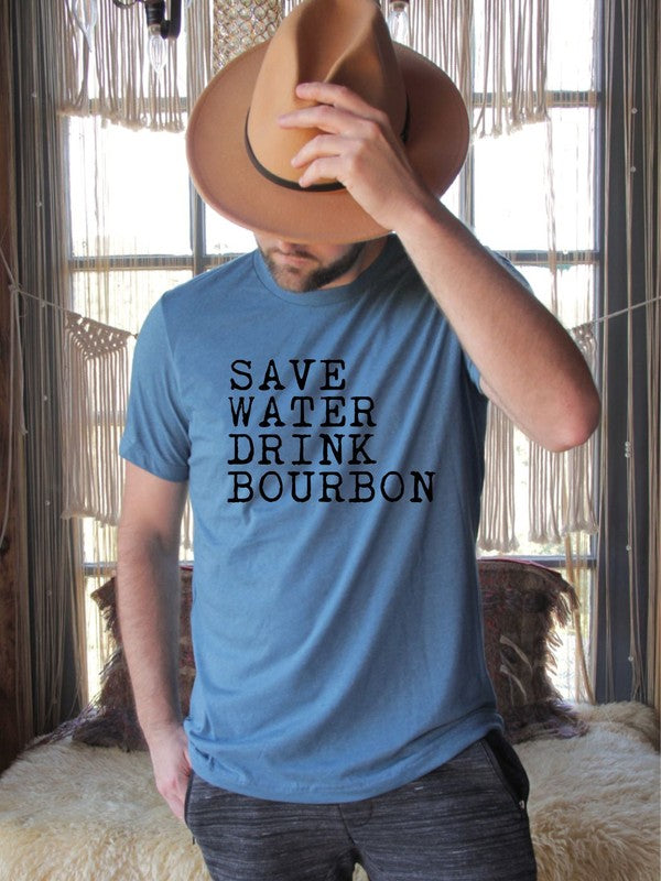 Save Water Drink Bourbon Mens Tee - ShopModernEmporium