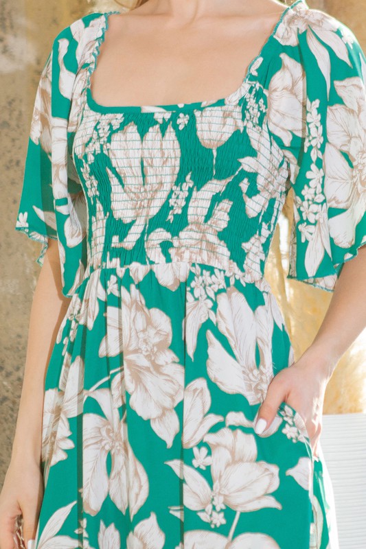 Smocked Dress with Pockets - ShopModernEmporium