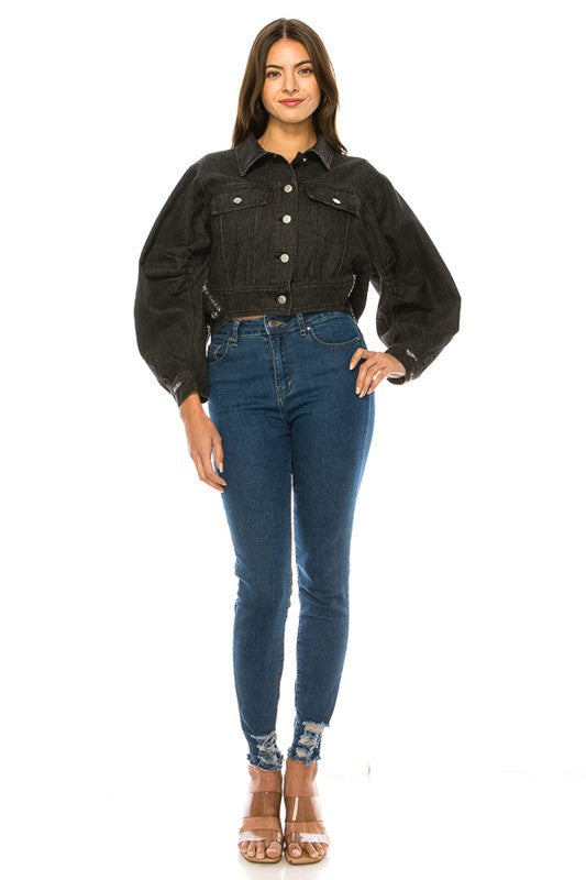Women's Washed Denim Jacket - ShopModernEmporium