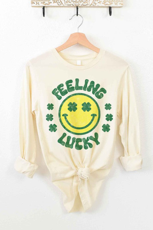 FEELING LUCKY ST PATRICKS LONG SLEEVE TEE - ShopModernEmporium