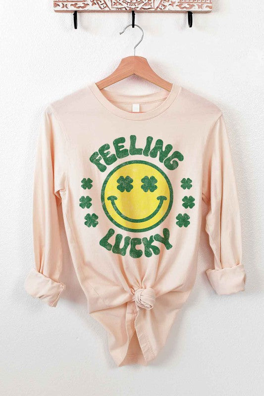 FEELING LUCKY ST PATRICKS LONG SLEEVE TEE - ShopModernEmporium
