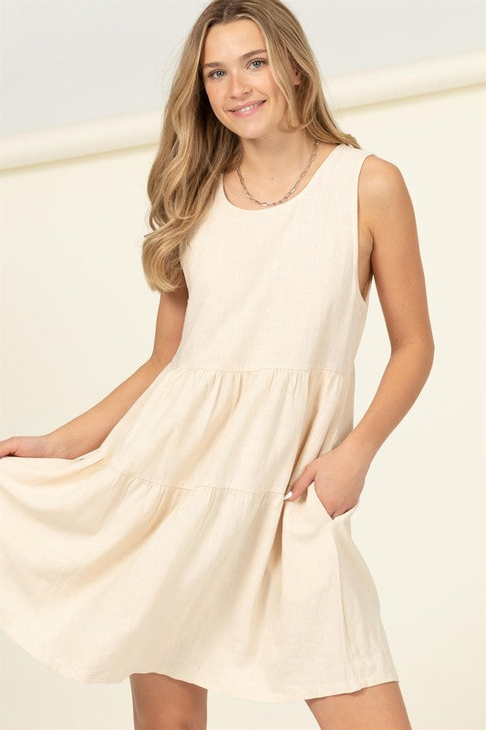 GOOD GIRL SLEEVELESS TIERED MINI DRESS - ShopModernEmporium