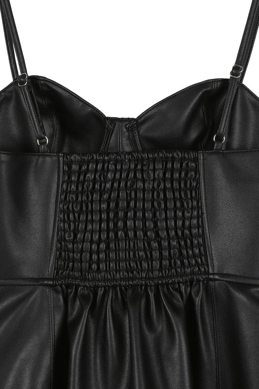 Vegan leather bustier mini dress - ShopModernEmporium