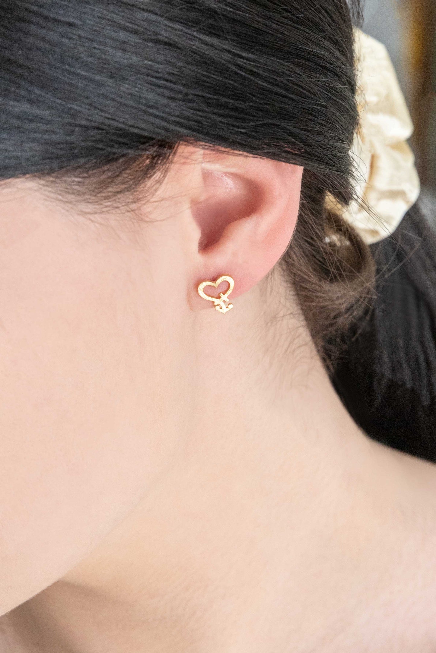Anchored Heart Earrings