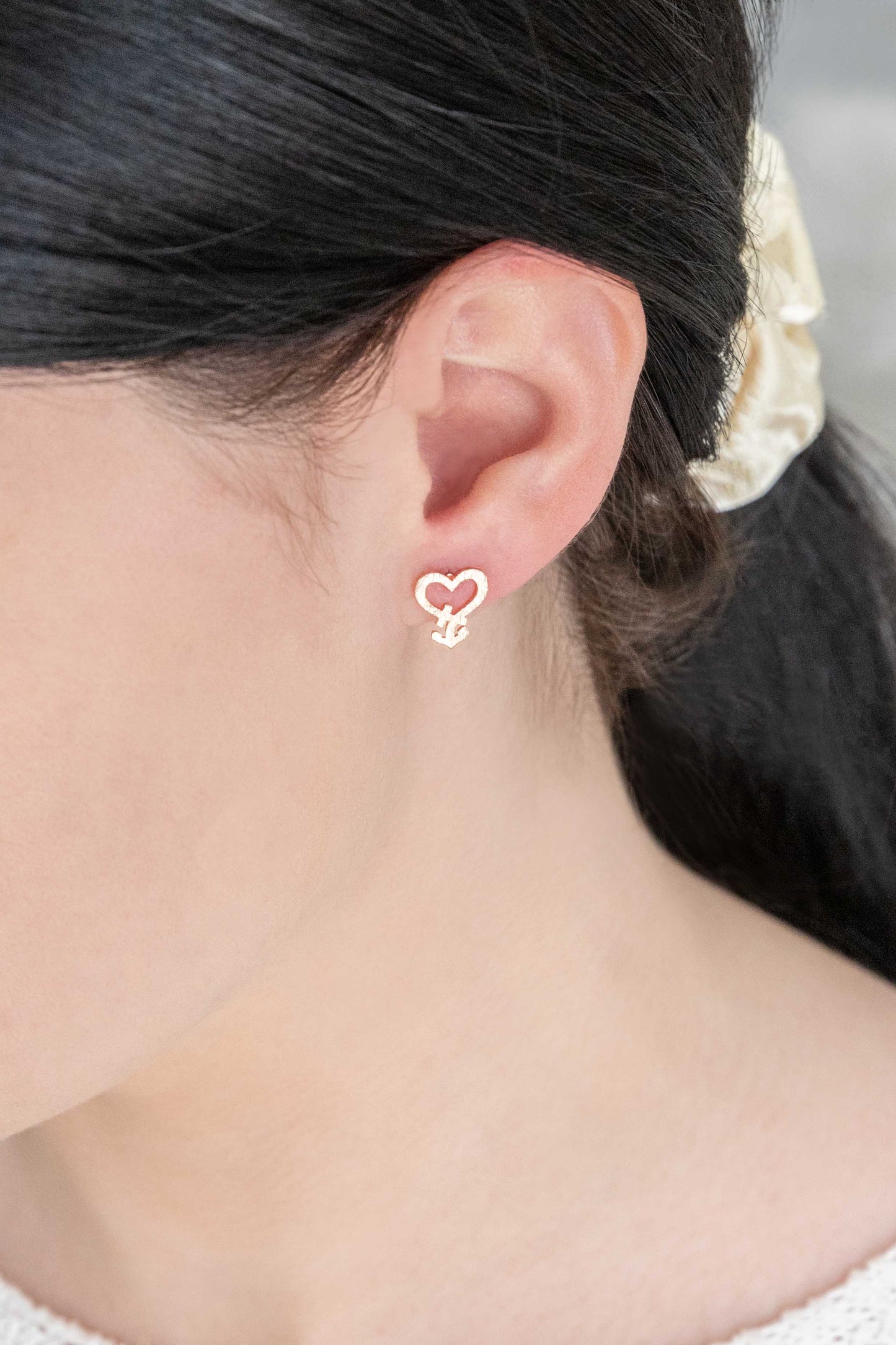 Anchored Heart Earrings