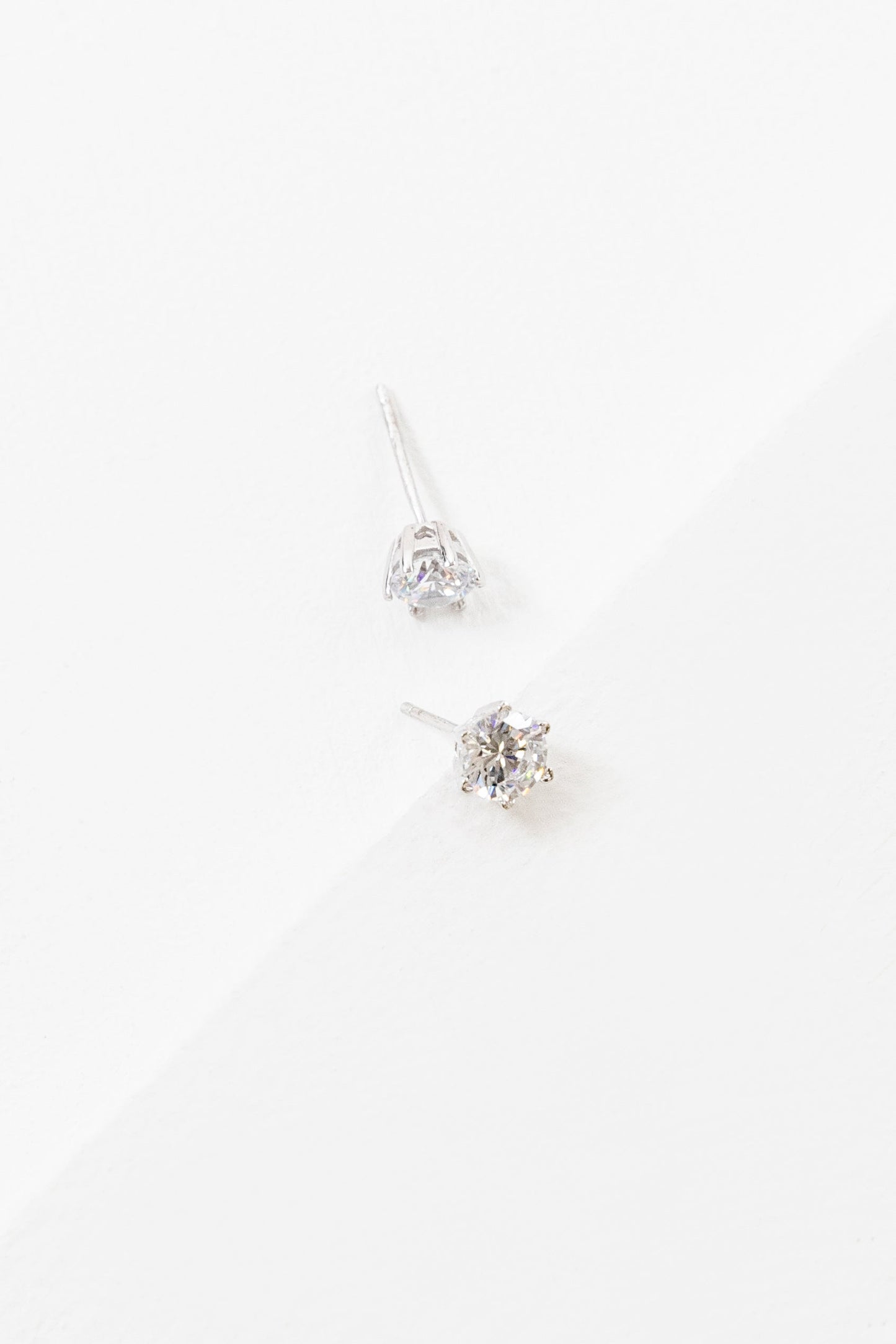 Medium Round Stone Stud Earrings