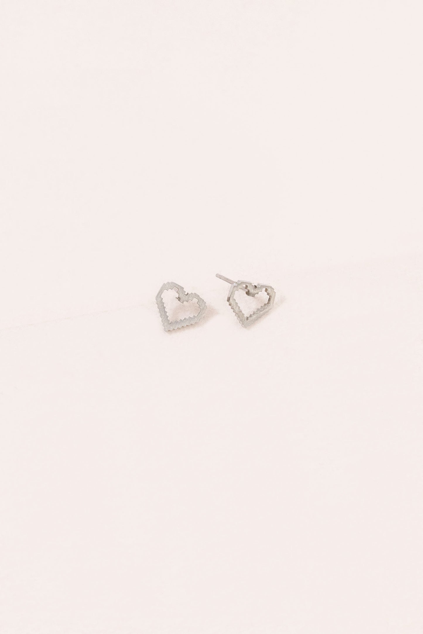 8-Bit Heart Earrings (14K)