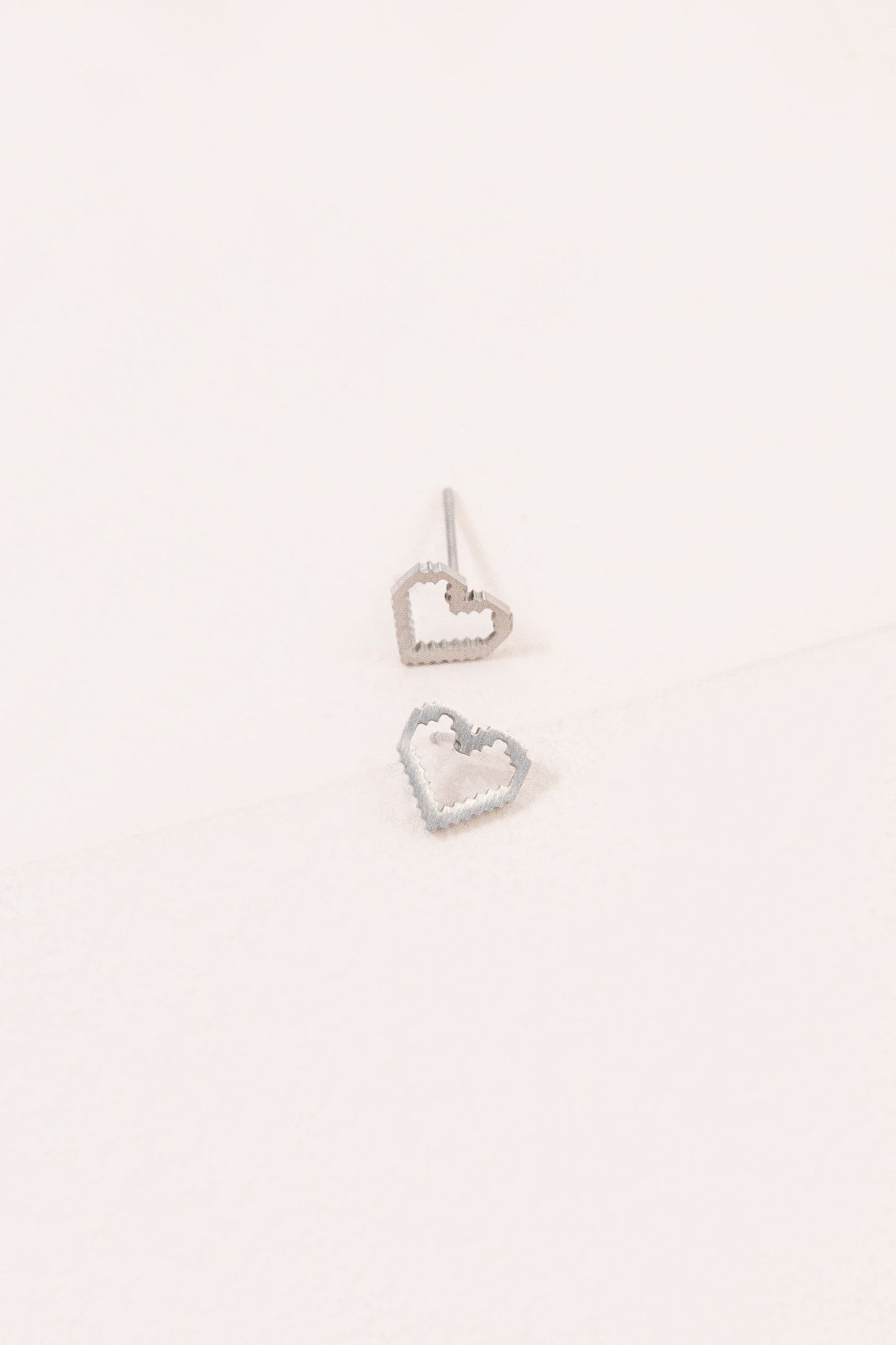 8-Bit Heart Earrings (14K)