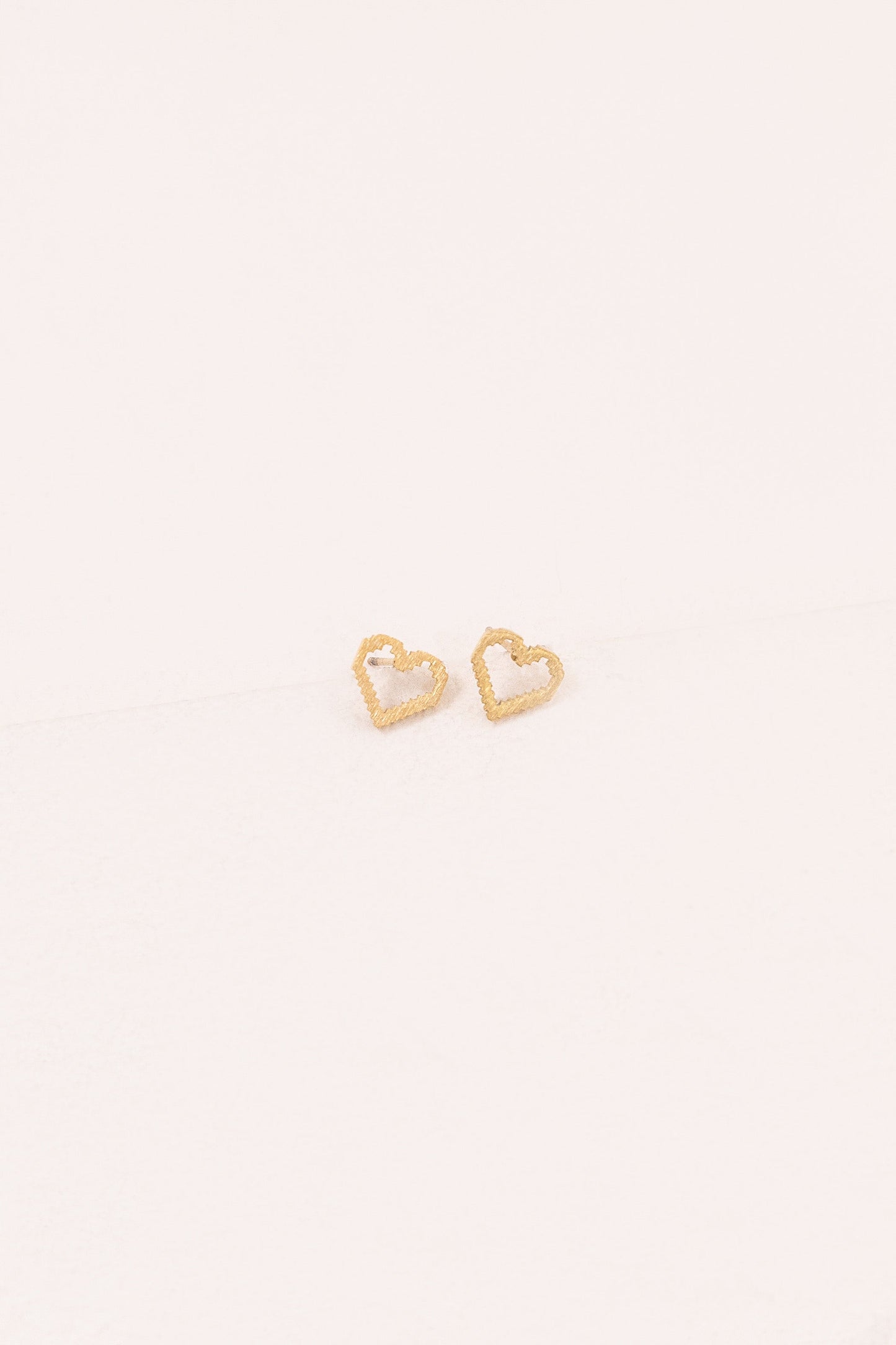 8-Bit Heart Earrings (14K)