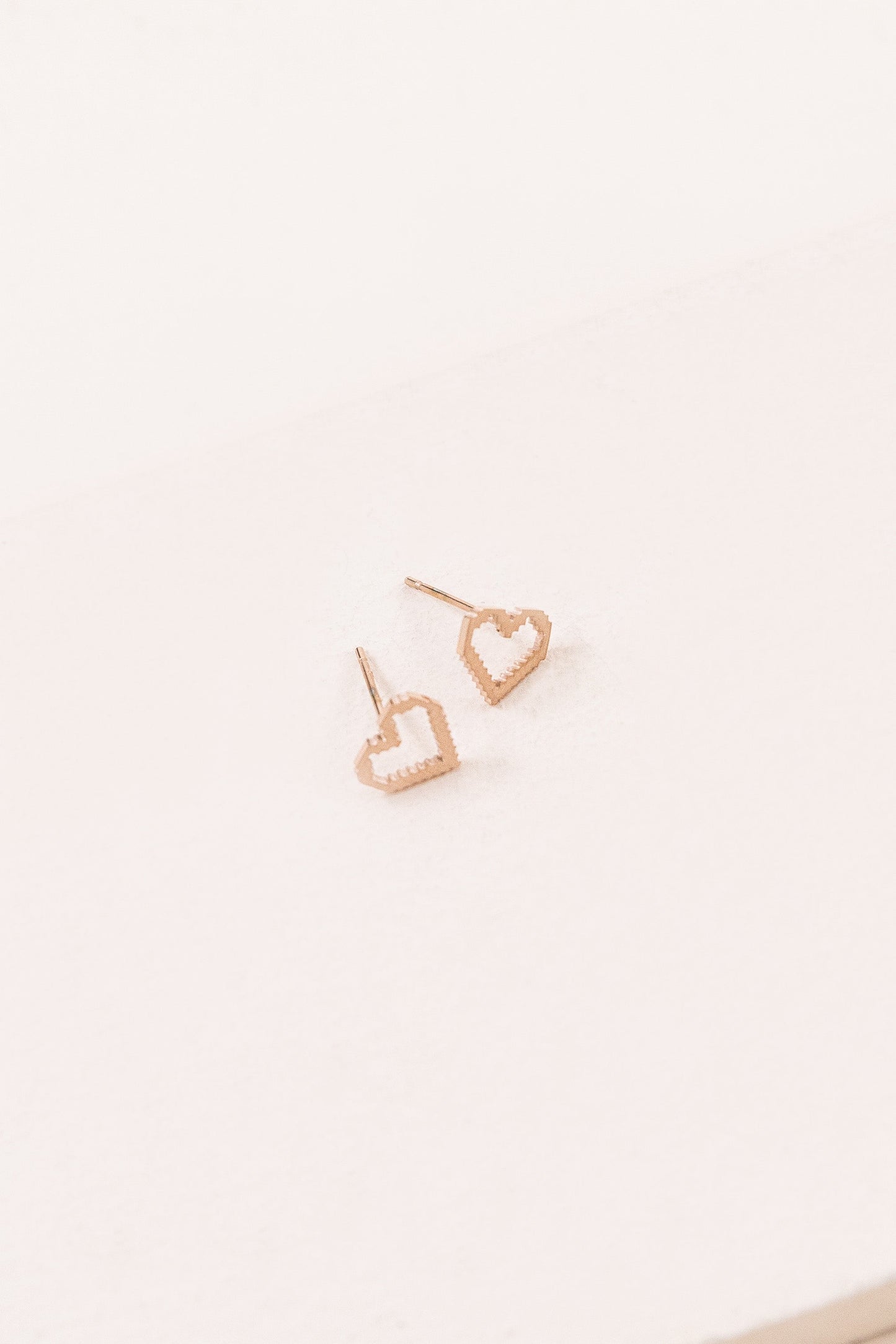 8-Bit Heart Earrings (14K)