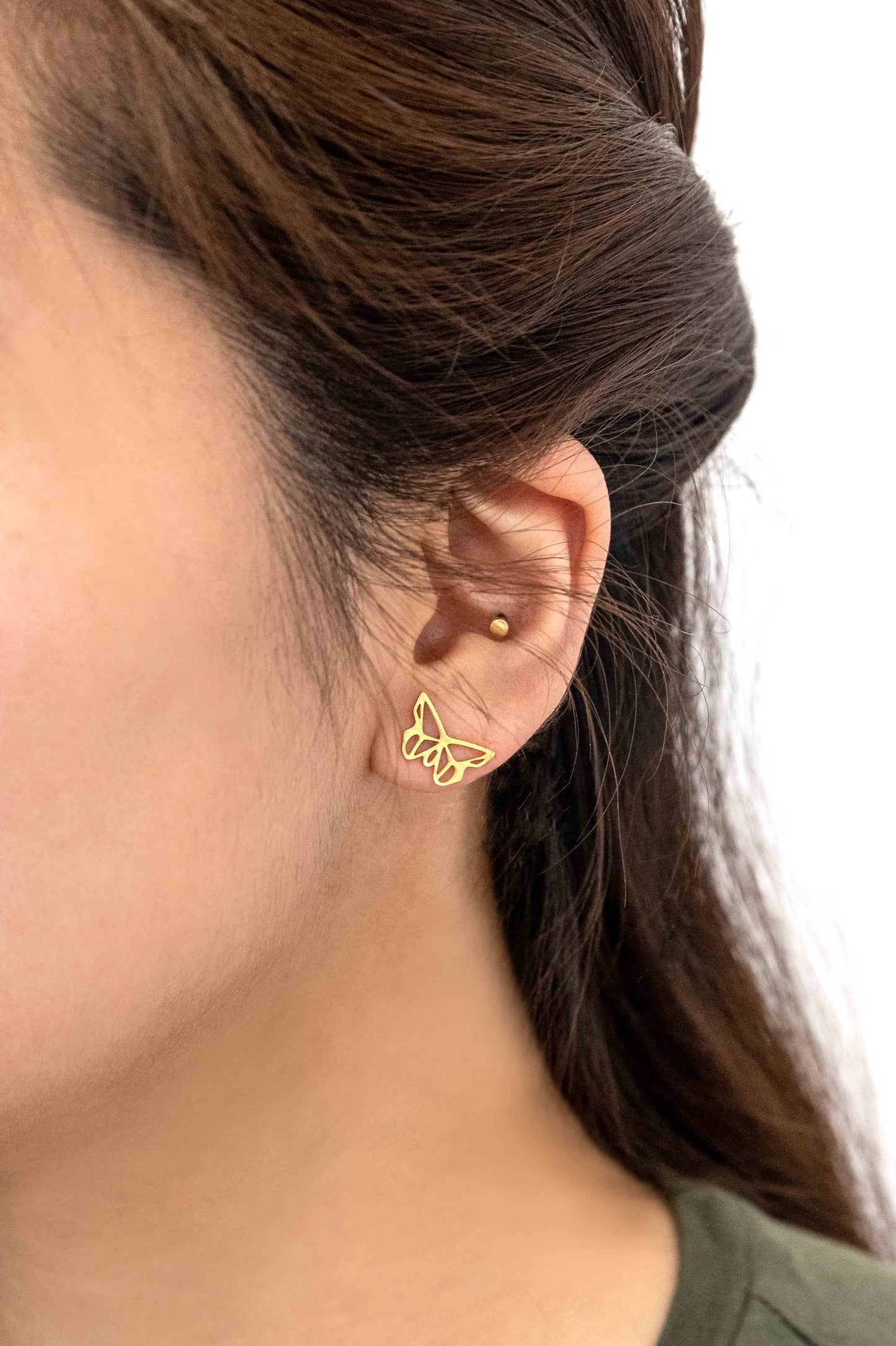 Butterfly Outline Earrings (14K)