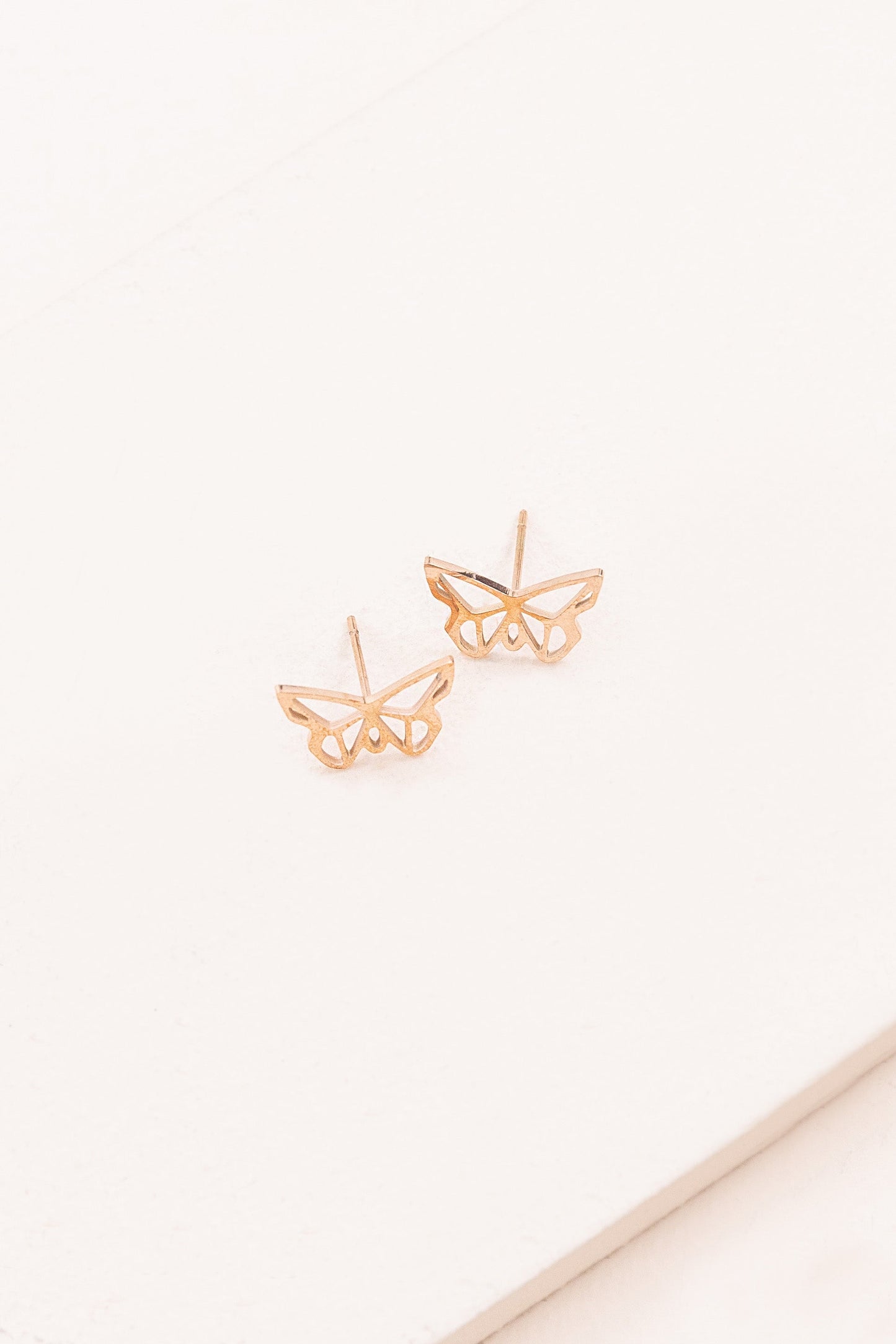 Butterfly Outline Earrings (14K)