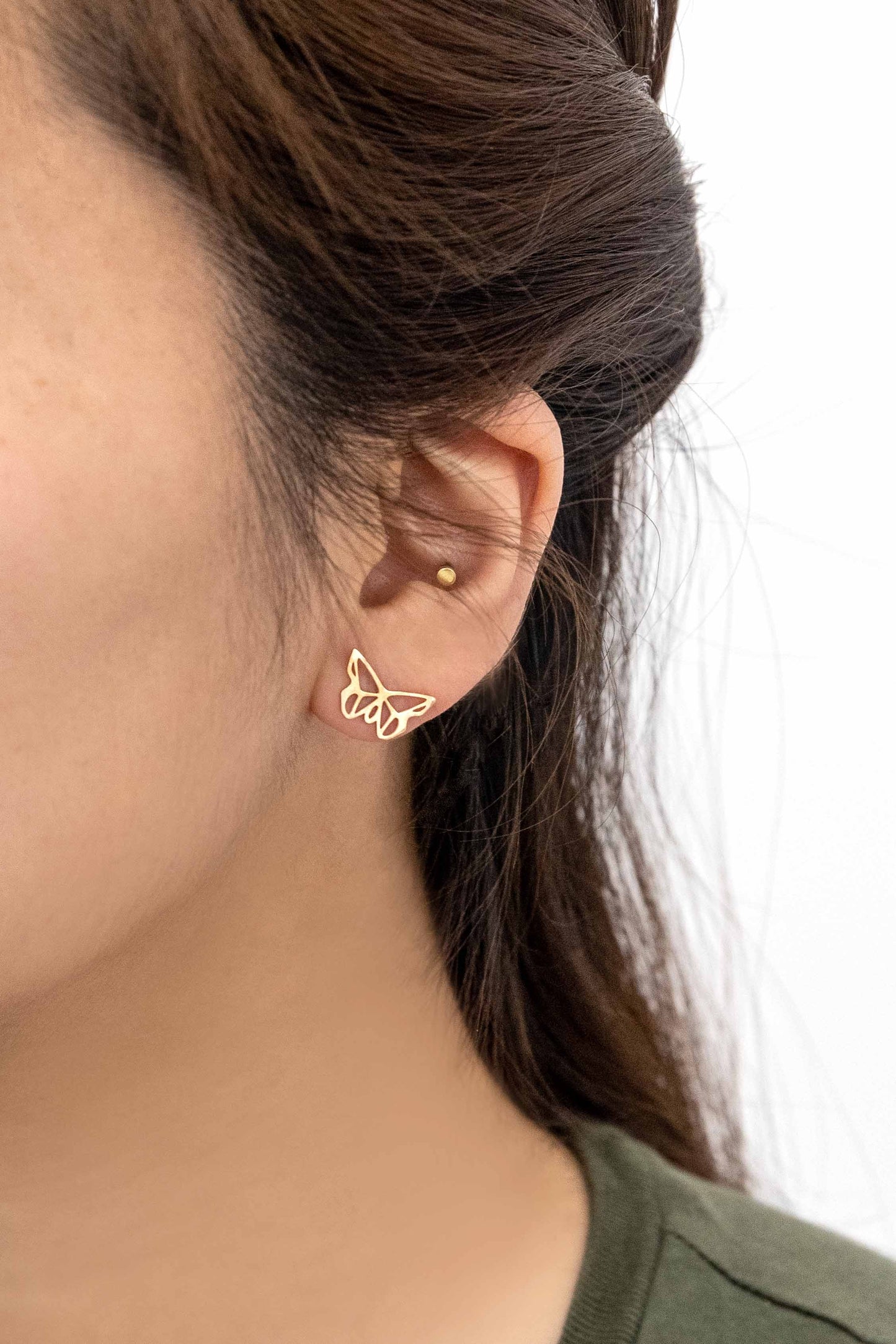 Butterfly Outline Earrings (14K)