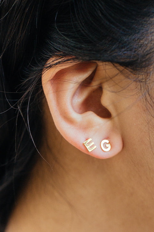 Alphabet Earring (14K Gold)