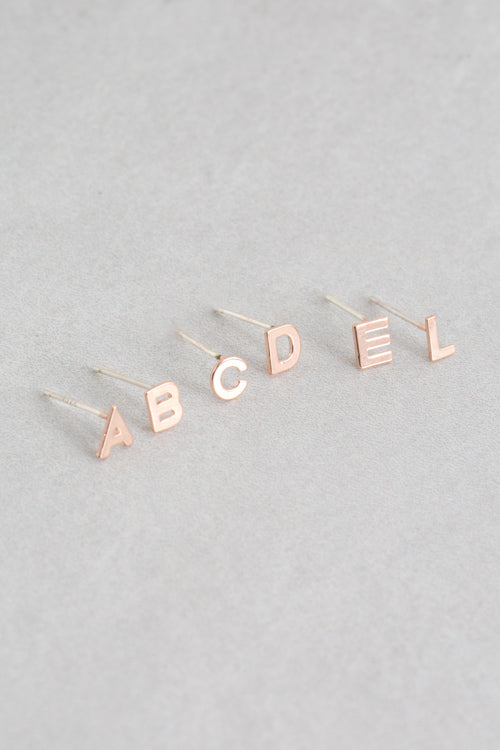 Alphabet Earring (14K Rose)