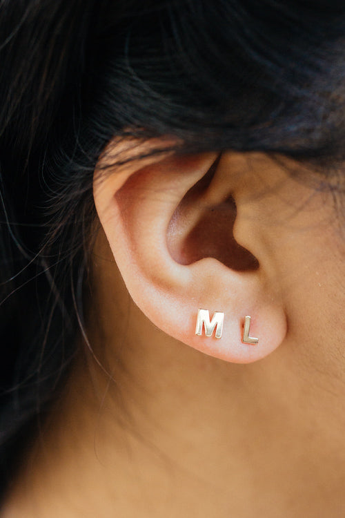 Alphabet Earring (14K Rose)