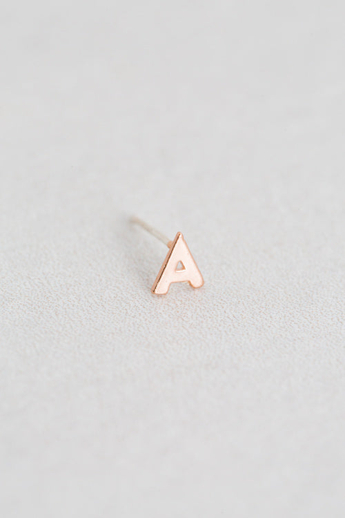 Alphabet Earring (14K Rose)