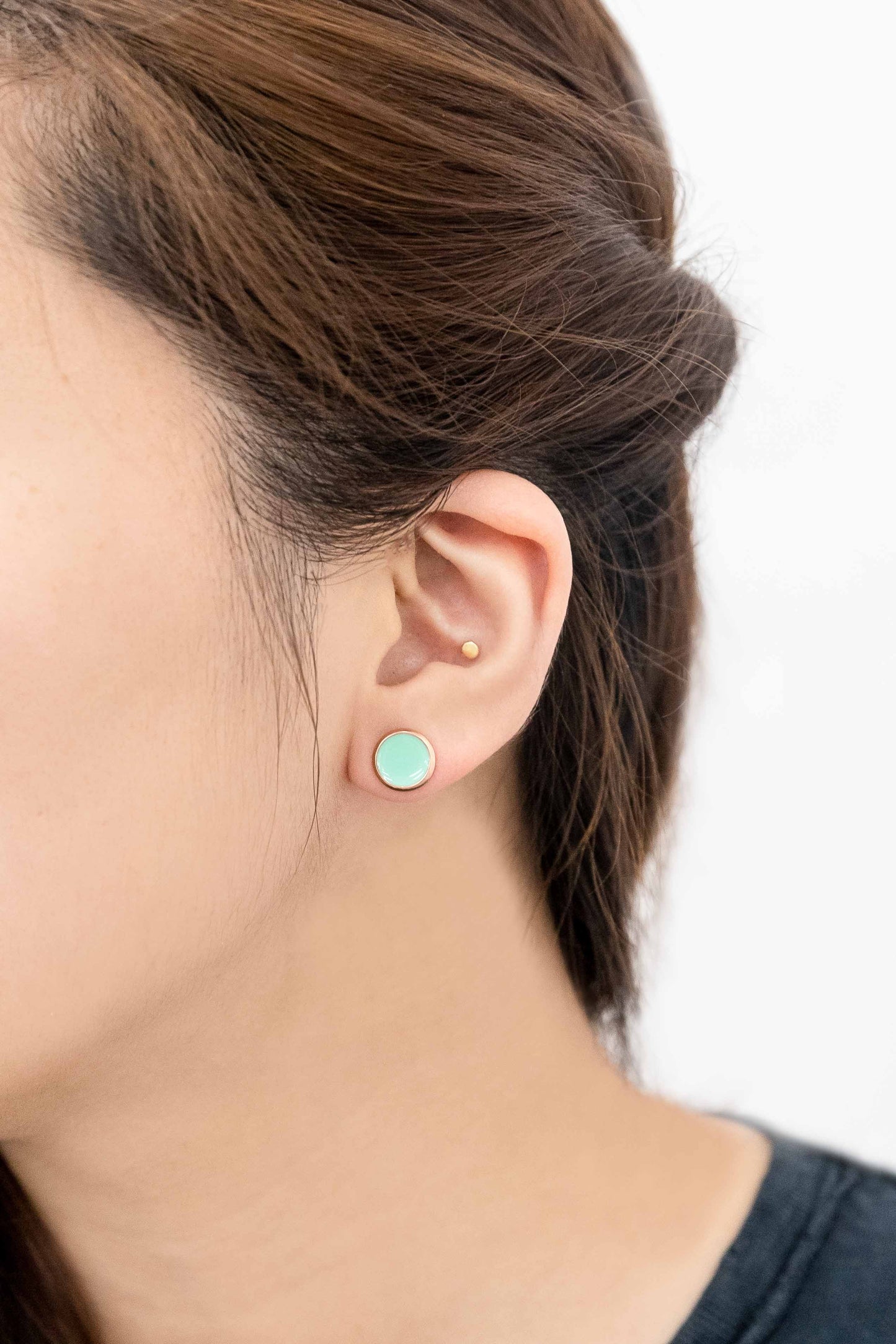 10mm Palette Earrings | Teal (14K)