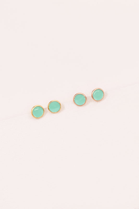 10mm Palette Earrings | Teal (14K)