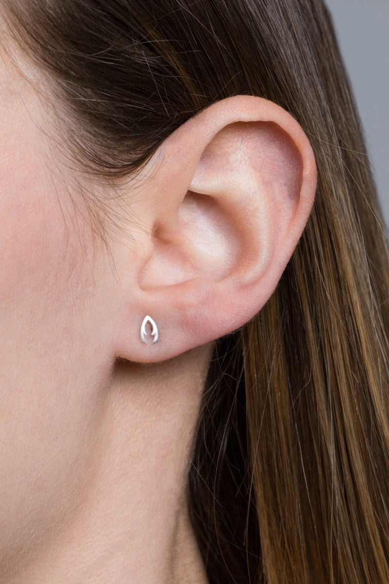 Tiny Antler Earrings | Silver (14K)