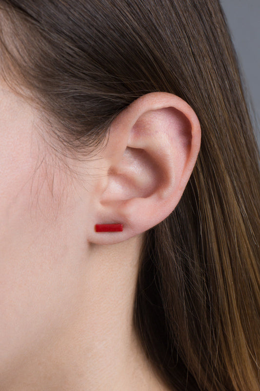 Porsha Dash Stud Earrings | Red