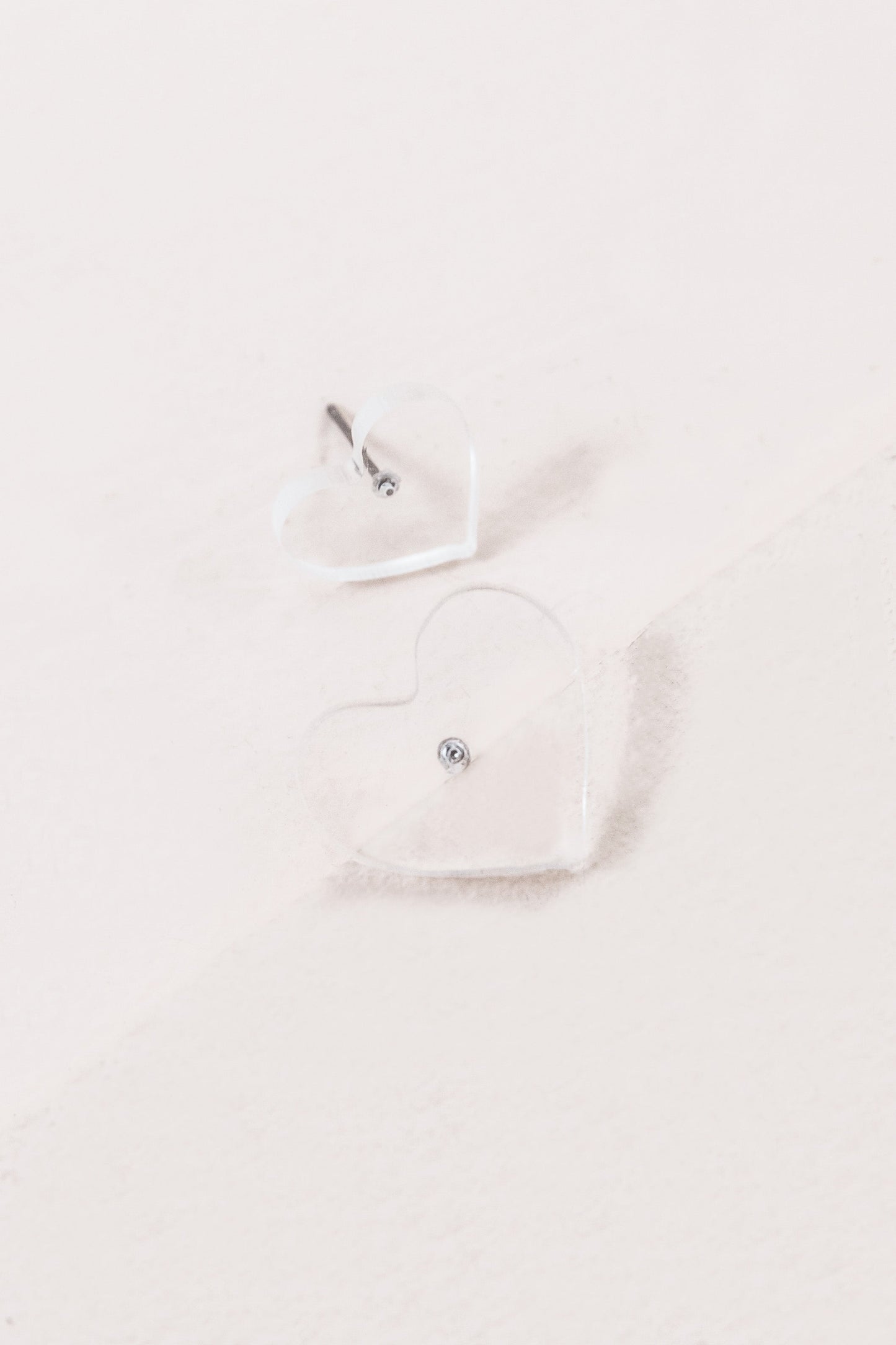 Button Heart Stud Earrings | Clear