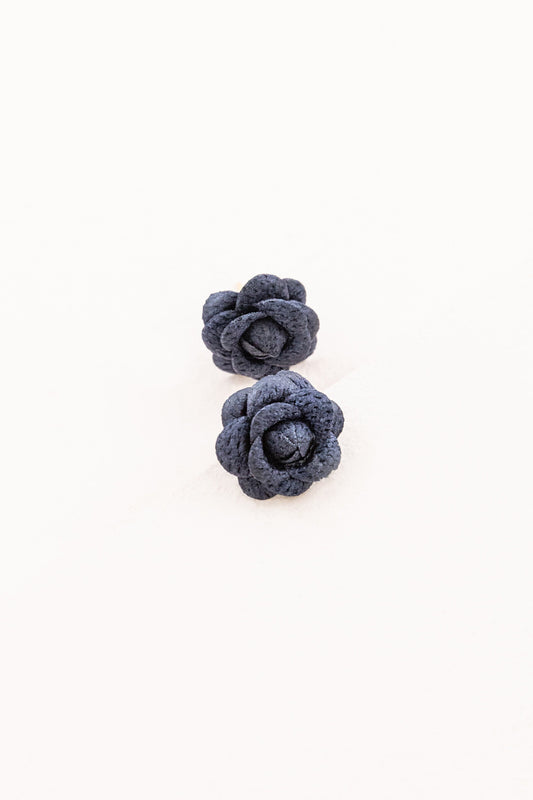 Lilou Flower Earrings | Dark Navy