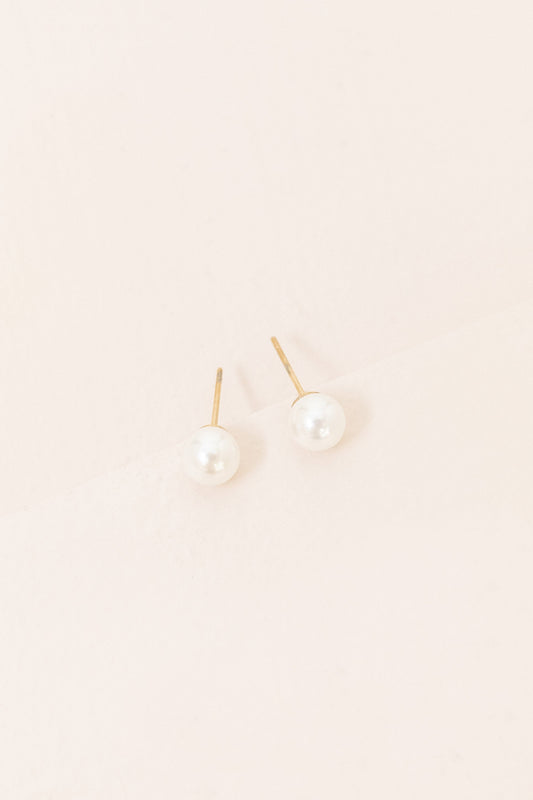 Flawless Pearl Stud Earrings | Small (14K)