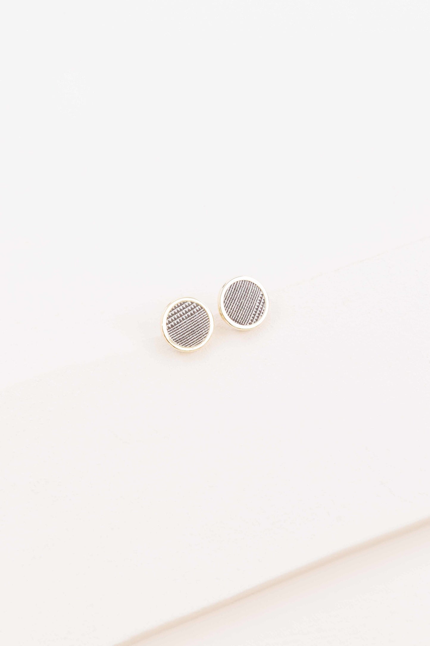Plaid Button Earrings