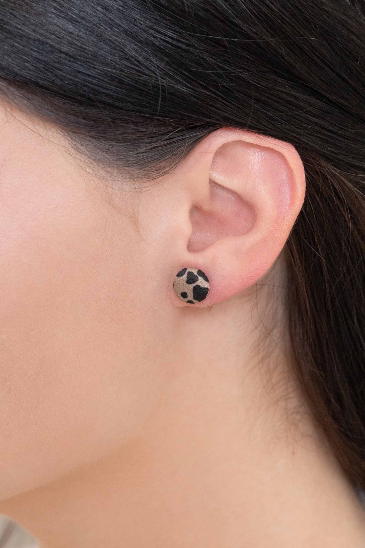Animal Print Button Earrings