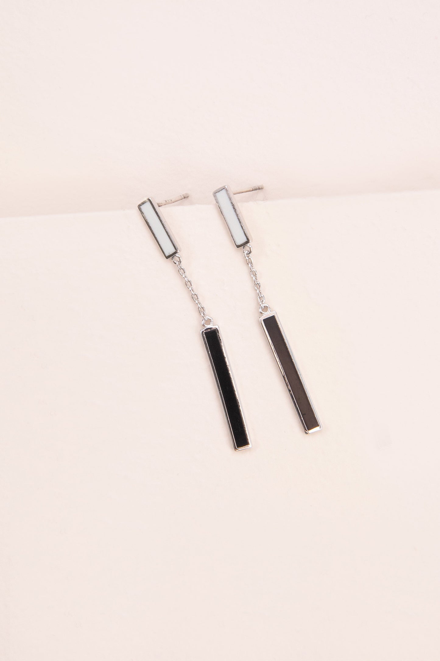 Black and White Bar Earrings
