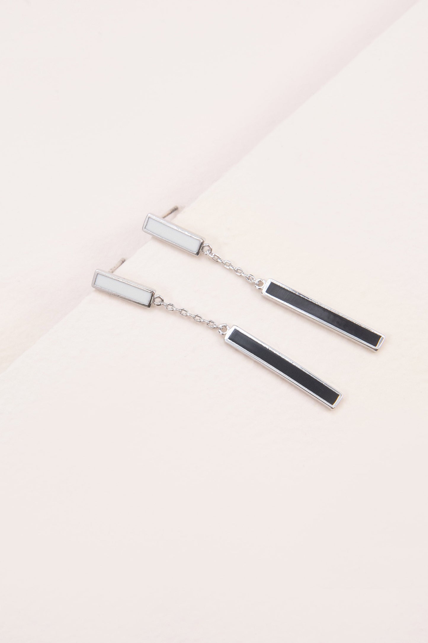 Black and White Bar Earrings