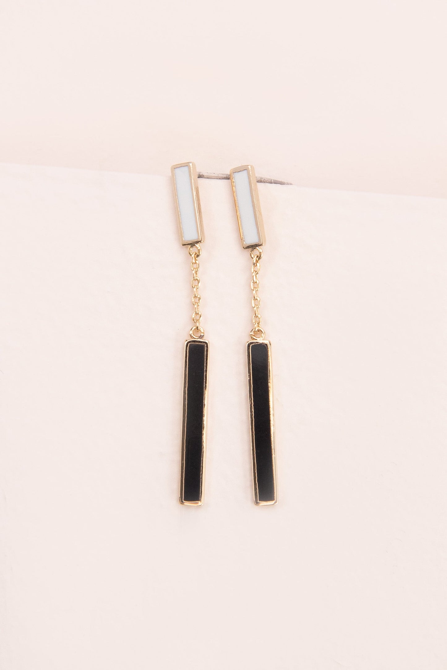Black and White Bar Earrings