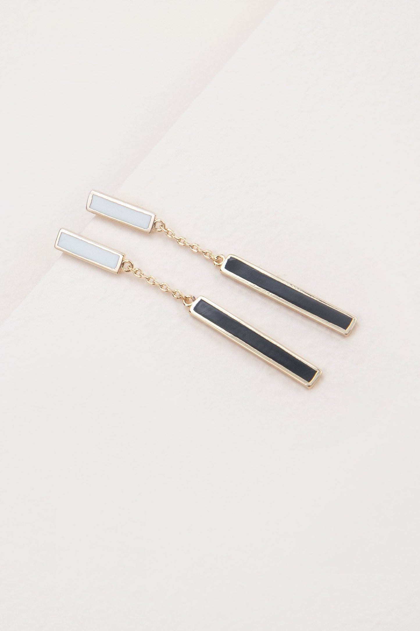 Black and White Bar Earrings