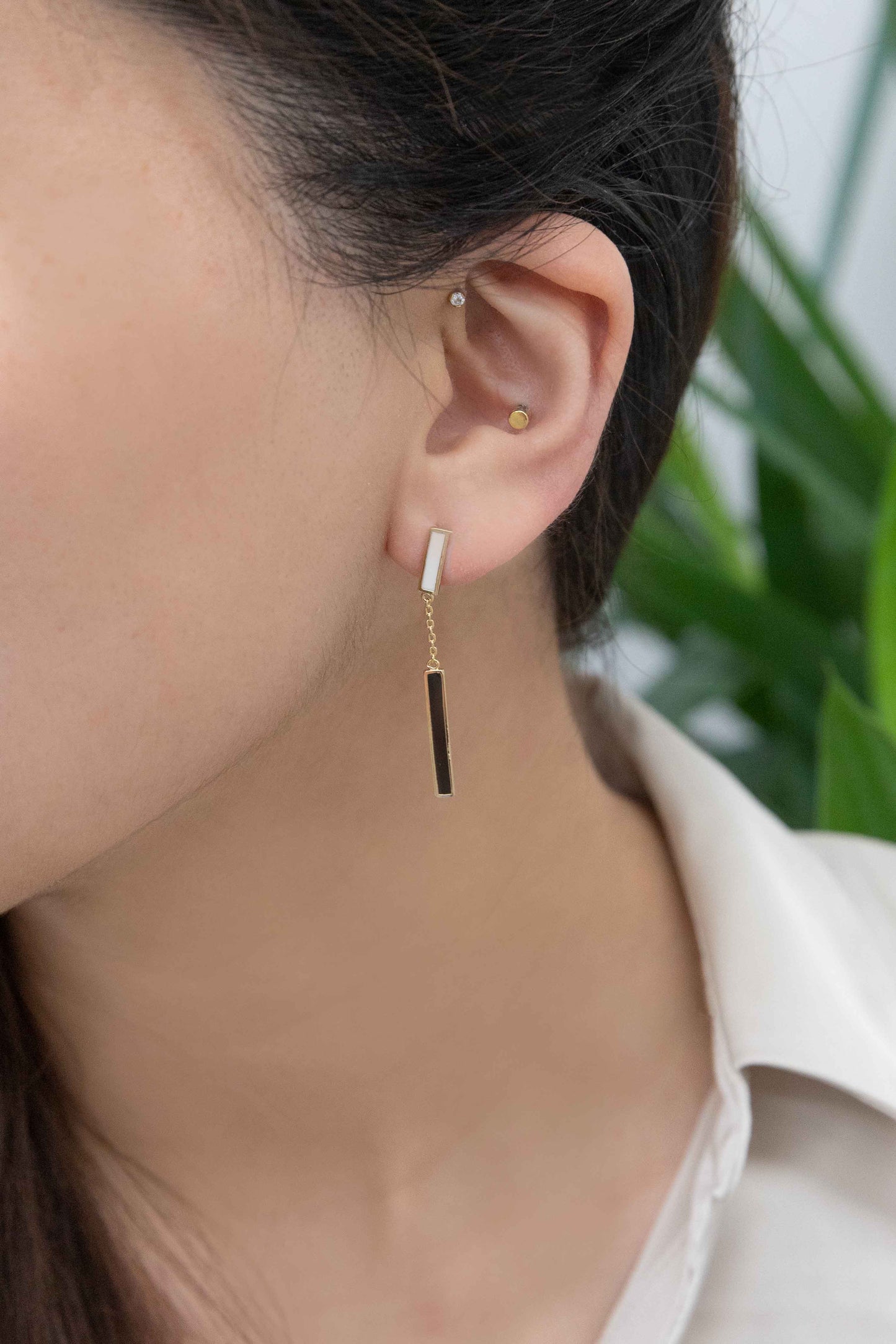 Black and White Bar Earrings