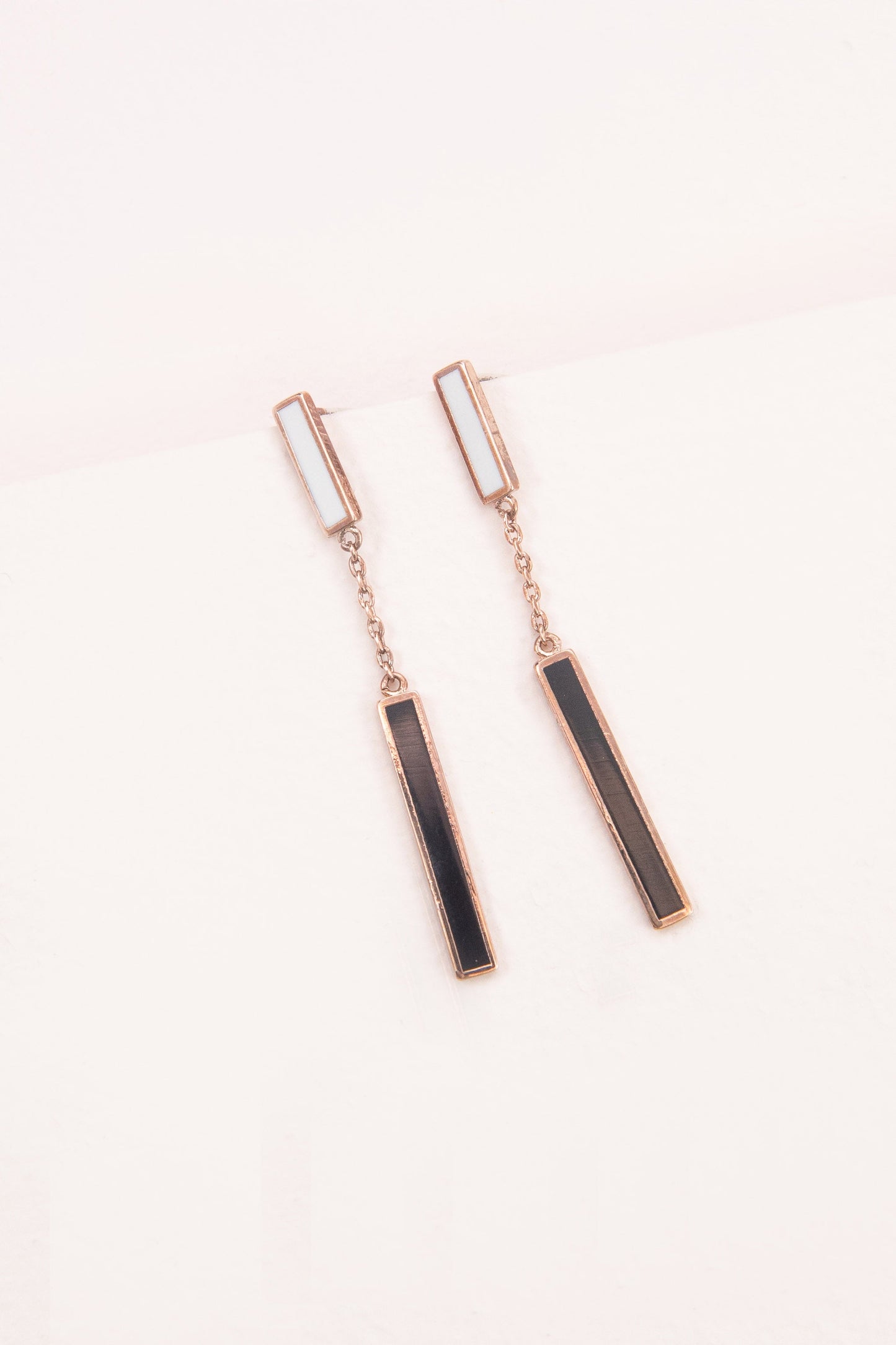 Black and White Bar Earrings