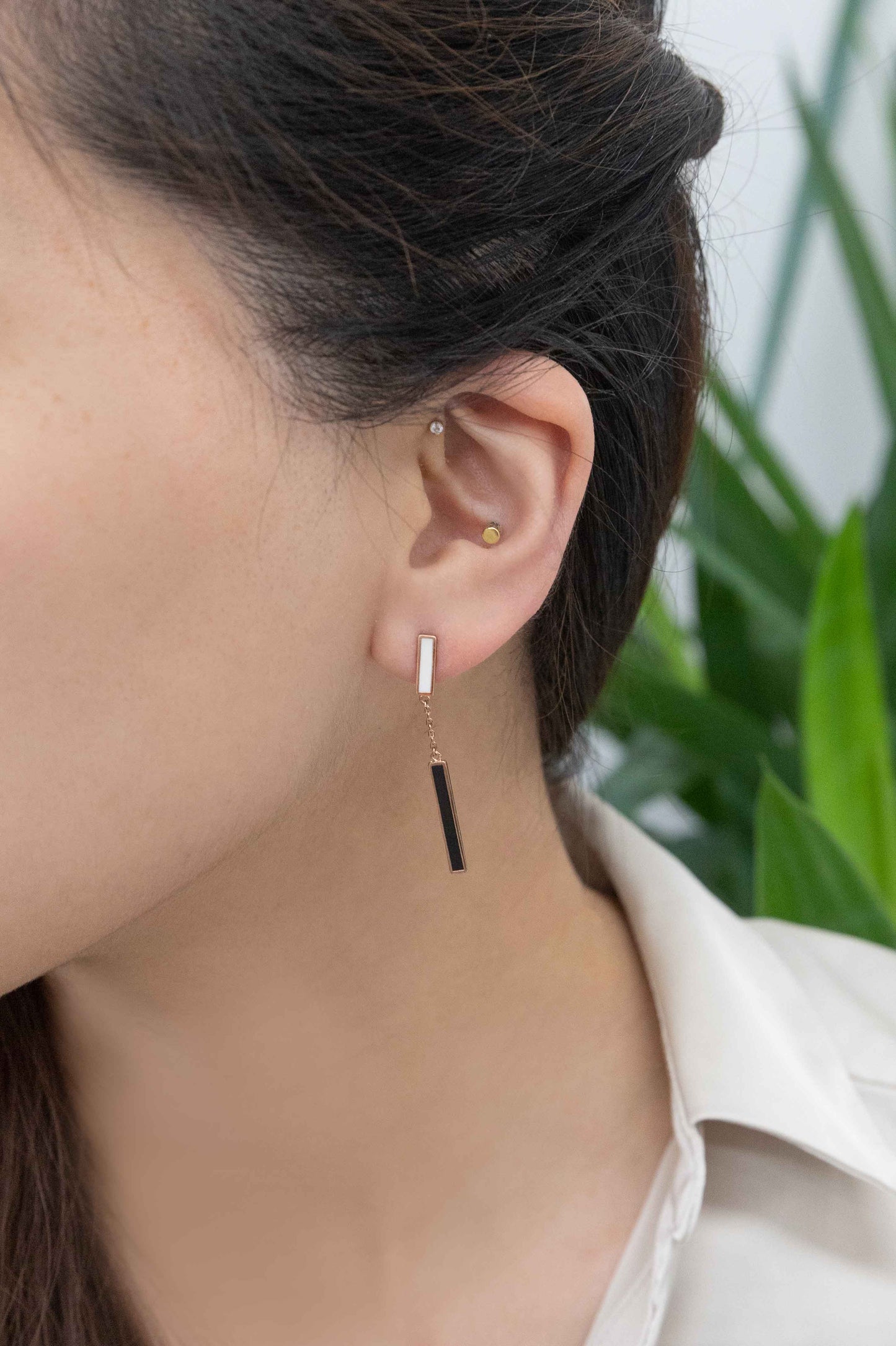 Black and White Bar Earrings