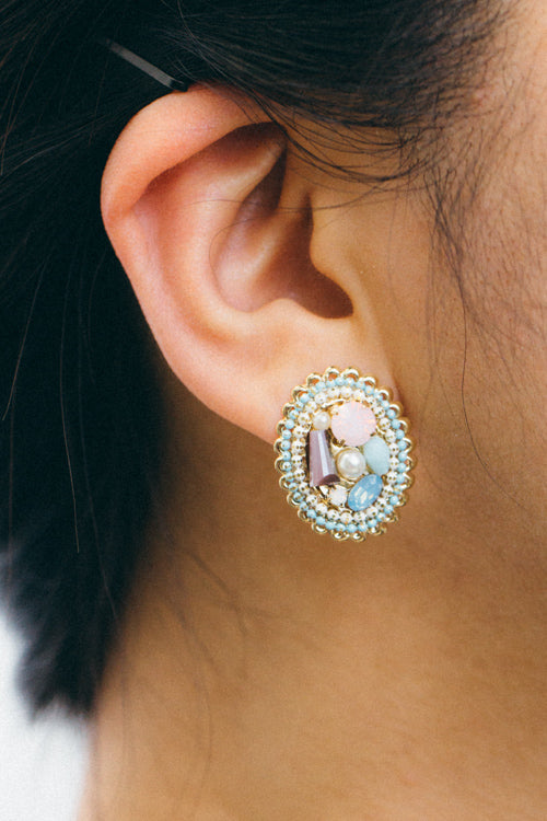 Nest Stud Earrings | Blue