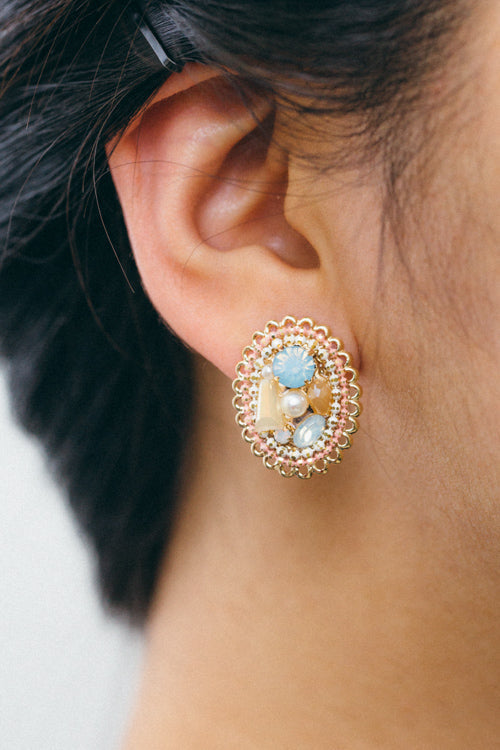 Nest Stud Earrings | Pink