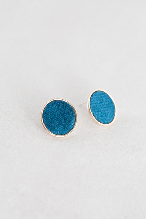 Velveteen Round Earrings