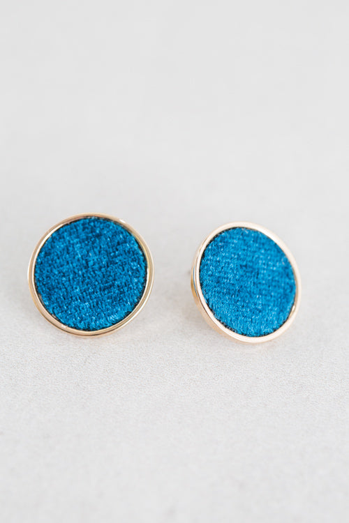 Velveteen Round Earrings