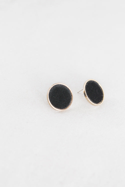 Velveteen Round Earrings