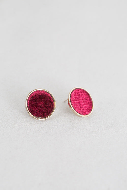 Velveteen Round Earrings