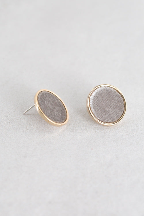 Velveteen Round Earrings