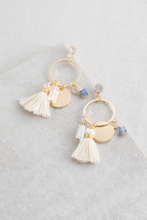 Charmed Tassel Earrings | Cream